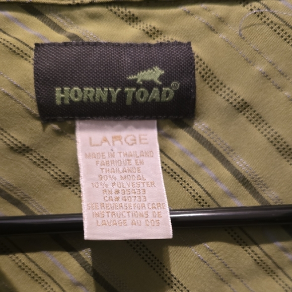 Horny Toad Green Striped Casual Shirt - Picture 2 of 4